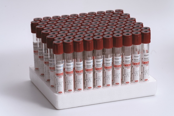 Approuvé par la CE, haut rouge, sans additif, tube simple, échantillon de sang sous vide, selon le vacuotiseur