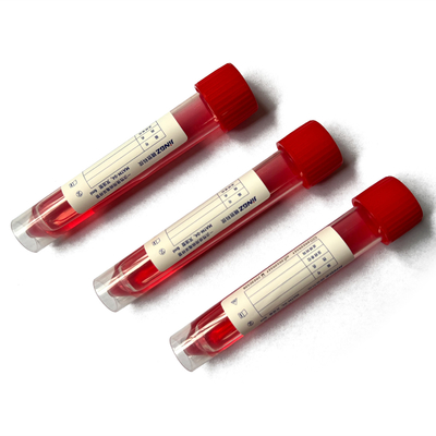 Tube rouge de transport d'écouvillon de spécimen du chapeau 10ml avec la solution 3ml