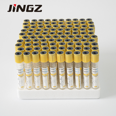Tube jaune 13*100mm d'activateur de caillot de gel du vide 6ml de chapeau à usage unique