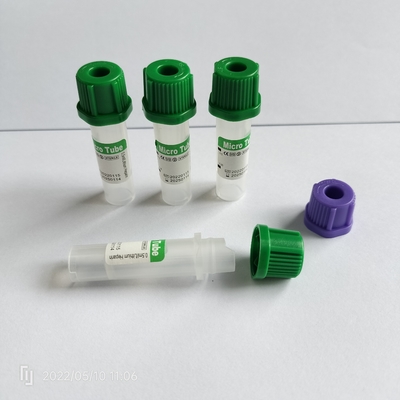 Tube micro 0.25ml-1ml de collection de sang de périphérique vert de chapeau pour pédiatrique