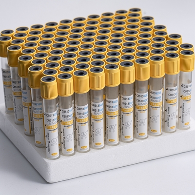 Tube supérieur jaune d'activateur de caillot de gel