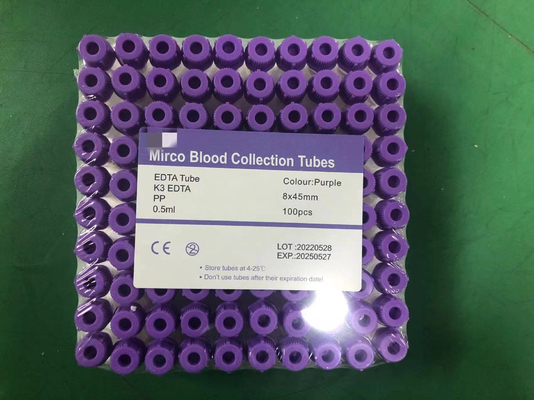 EDTA de stérilisation par radiation contenant les tubes pédiatriques de laboratoire des tubes 0.1ml