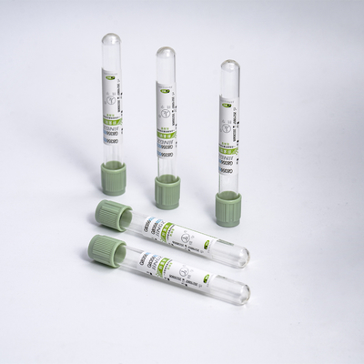 Plastique vert clair en verre du tube 2-10ml de collection de prise de sang d'héparine de sodium