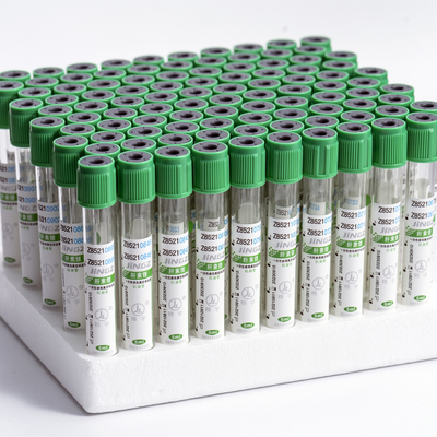 Tubes médicales de prélèvement de sang pour animaux de compagnie / tubes à héparine verts en verre