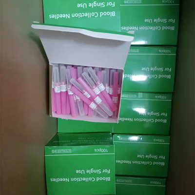 stérilisation multi de gaz d'ordre technique d'échantillon de Pen Type Blood Collection Needle du rose 18G