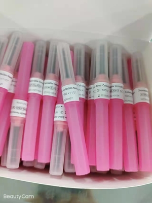 stérilisation multi de gaz d'ordre technique d'échantillon de Pen Type Blood Collection Needle du rose 18G