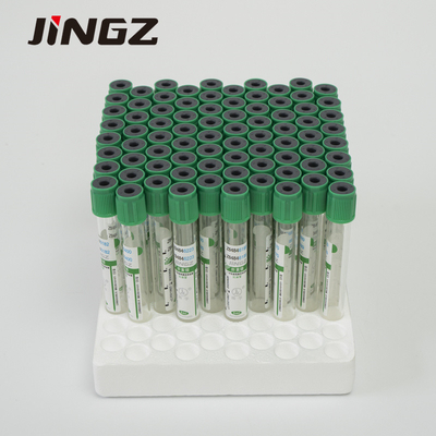 Tubes médicales de prélèvement de sang pour animaux de compagnie / tubes à héparine verts en verre