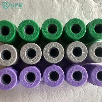 SAFEVAC a fermé le type chapeau de tube de sang avec le bouchon en caoutchouc que Dia.13mm a assemblé le chapeau