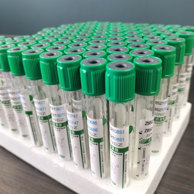 Vacuum Vial de test sanguin Lithium tube héparine OEM Étiquette 100 pièces Pack 1-10 ml