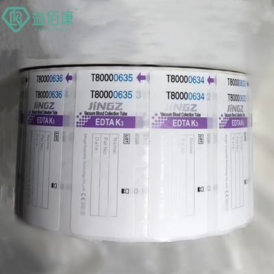 Étiquettes de tubes sanguins Étiquettes de tubes EDTA Autocollants de tubes de prélèvement de sang