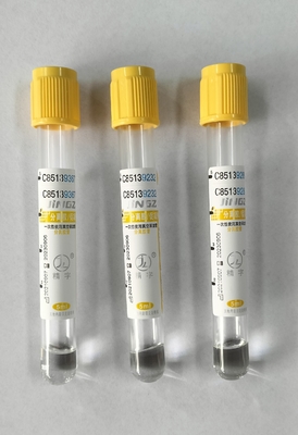 Tuyaux de collecte de sang sous vide médical JINGZ 2-10 ml Tuyaux activateurs de caillots de gel avec sommet jaune