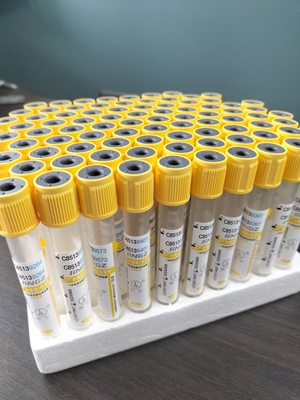 Tuyaux de collecte de sang sous vide médical JINGZ 2-10 ml Tuyaux activateurs de caillots de gel avec sommet jaune