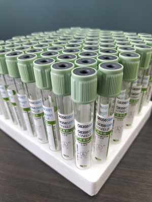 Tubes médicales de prélèvement de sang de 2 ml à 10 ml à capuche verte claire Tubes de prélèvement de sang à capuche pressée
