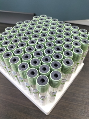Tubes médicales de prélèvement de sang de 2 ml à 10 ml à capuche verte claire Tubes de prélèvement de sang à capuche pressée