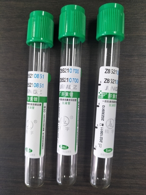 Tubes à héparine de sodium à capuche verte de 2 ml à 10 ml pour tubes à essai de prélèvement de sang médical