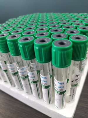 Tubes à héparine de sodium à capuche verte de 2 ml à 10 ml pour tubes à essai de prélèvement de sang médical