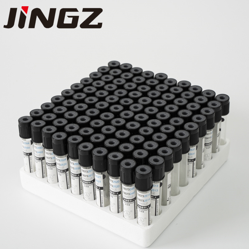 Capuchon noir 1,6 ml 1,28 ml Citrate de sodium 3,8% tube ESR Tube de test sanguin