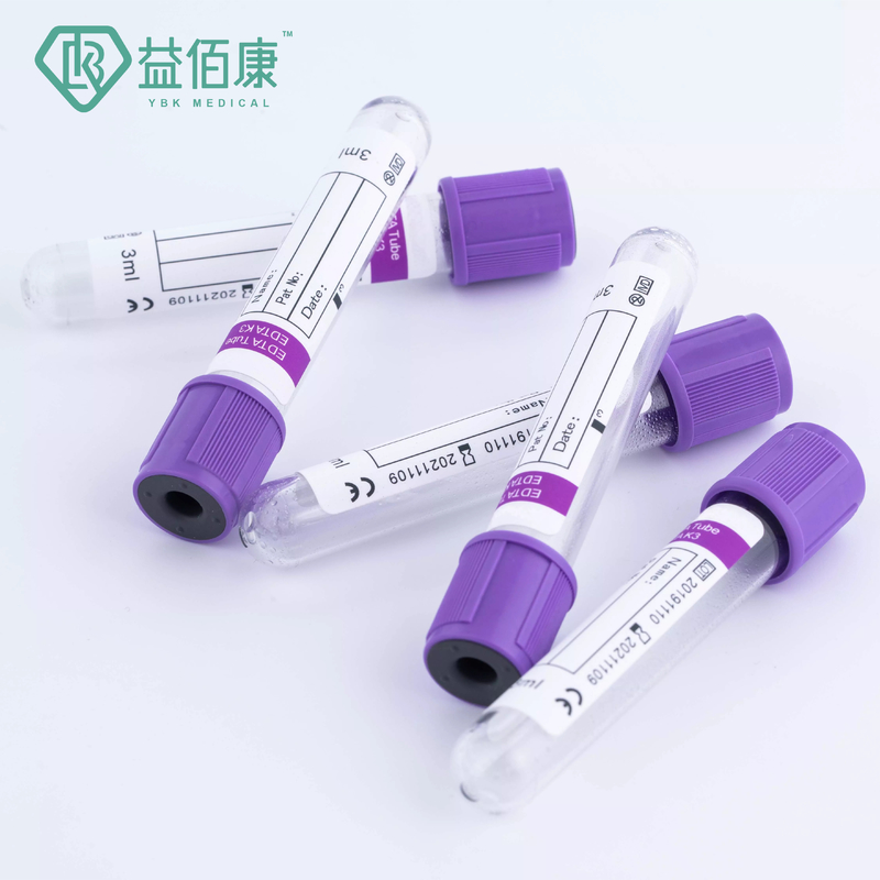 Verre des fioles 3ml 13*75mm de prise de sang de l'EDTA K3 de tube électronique avec la marque d'OEM