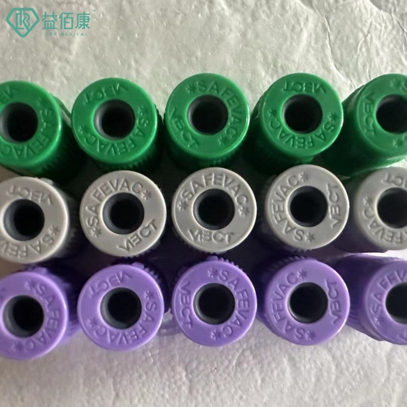 SAFEVAC a fermé le type chapeau de tube de sang avec le bouchon en caoutchouc que Dia.13mm a assemblé le chapeau