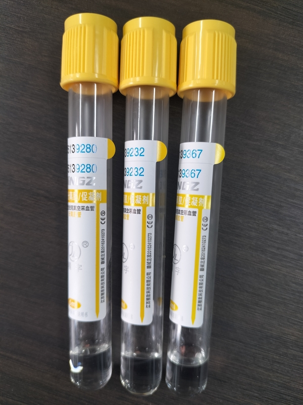 Tubes de gel jaune médical pour laboratoires cliniques Activateur de caillot de gel Tubes de prélèvement de sang